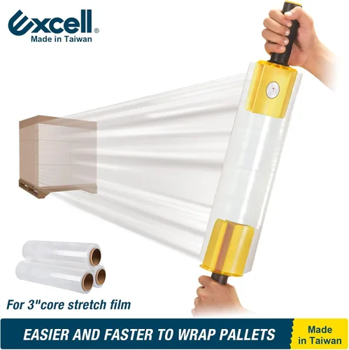 Miniatura 5 de Excell SF-1752 Mini dispensadores de envoltura elástica de mano con freno (3") Mini wrappers with tension brake for safe, easy pallet wrapping.