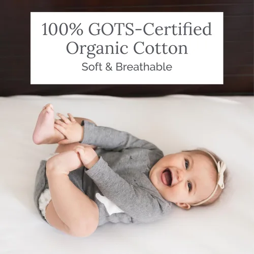 Miniatura 3 de Natemia Sábanas de cuna 100% algodón orgánico para niños y niñas, fabricadas en Turquía, suaves y sedosas, hipoalergénicas, sábanas para cuna