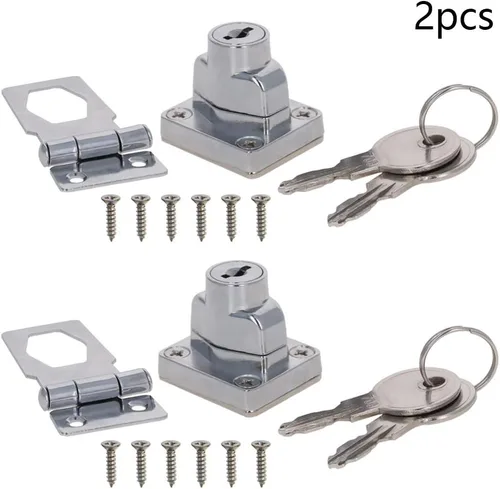 Miniatura 3 de MroMax Cerradura de cerrojo con llave de 3.07 x 1.38 pulgadas, perilla giratoria con llave, cerradura de cerrojo de bloqueo con llave para puertas