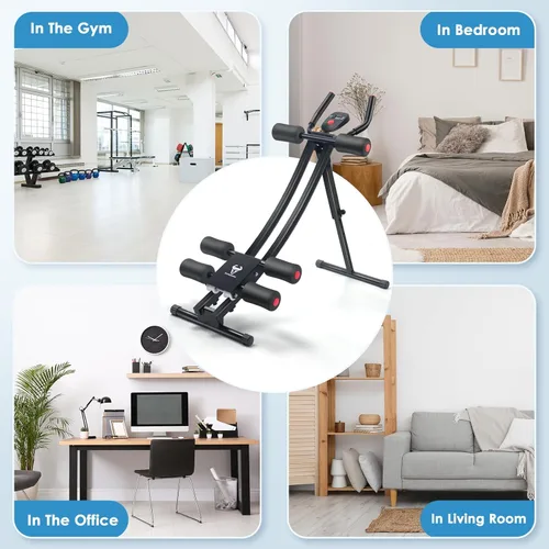 Miniatura 7 de Entrenador Abdominal, Máquina AB Ajustable en Casa o Gimnasio para Entrenamiento de Fuerza del Core, Equipo de Fitness Plegable para Abdominales