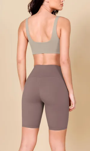 Miniatura 3 de ODODOS ODLEX - Paquete de 2 pantalones cortos de entrenamiento de cintura alta para mujer, pantalones cortos de entrenamiento de 6 y 8 pulgadas