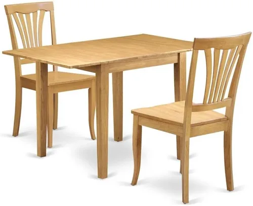 Miniatura 15 de East West Furniture NDAV3-BCH-W - Juego de comedor de 3 piezas que contiene una mesa de comedor rectangular con gotas y 2 sillas de cocina, 30 x 48