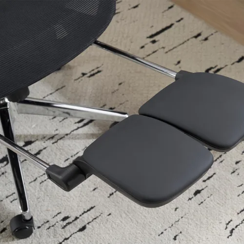 Miniatura 9 de Silla de oficina ergonómica con reposapiés, silla de computadora de malla de respaldo alto con soporte lumbar, altura del respaldo de 5 niveles