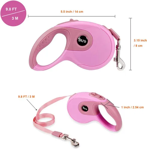 Miniatura 3 de Correas retráctiles para perros, correa para mascotas para perros pequeños, medianos y grandes de hasta 33 libras, mango antideslizante, freno