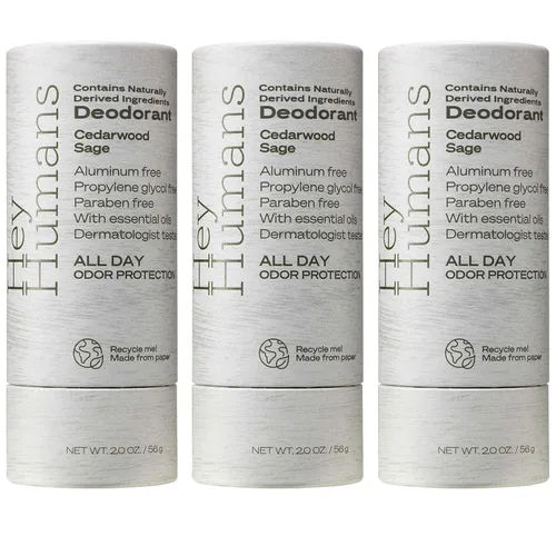 Hey Humans Desodorante, desodorante sin aluminio para mujeres y hombres, contiene ingredientes de origen natural, control de olores todo el día,