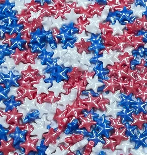 Sentovac Sprinkles Stars para el Día de la Independencia patriótico del 4 de julio | Gránulos comestibles para cupcakes | 1 botella de 4.23 onzas /
