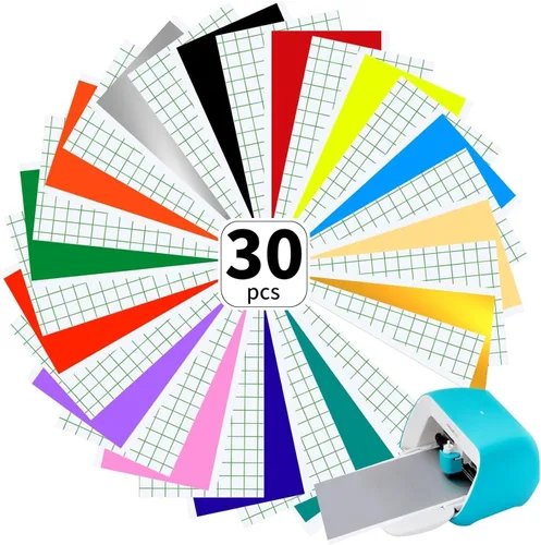 Miniatura 8 de Vinilo inteligente permanente para Cricut Joy, 36 hojas (5.5 x 12 pulgadas), vinilo adhesivo para manualidades, paquete de vinilo de 15
