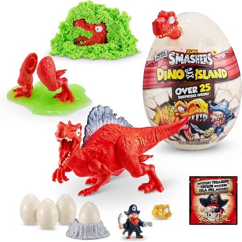 Miniatura 10 de Smashers Dino Island Mini Egg Spinosaurus de ZURU - Juguete de descubrimiento prehistórico con 10 sorpresas, juguetes de dinosaurio, slime, arena