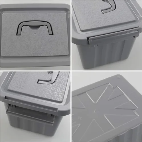 Miniatura 3 de Caja de almacenamiento transparente de 6.5 cuartos de galón con asa, paquete de 4 recipientes de plástico con tapa