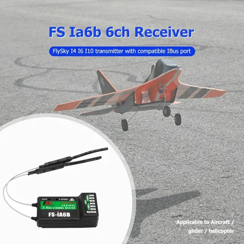 Miniatura 5 de HTLNUZD Flysky FS-iA6B con puerto iBus 2.4G 6CH PPM controlador de salida receptor para FS i4 i6S i6X i10 RC Car Drone Airplane Transmisor (2 piezas)