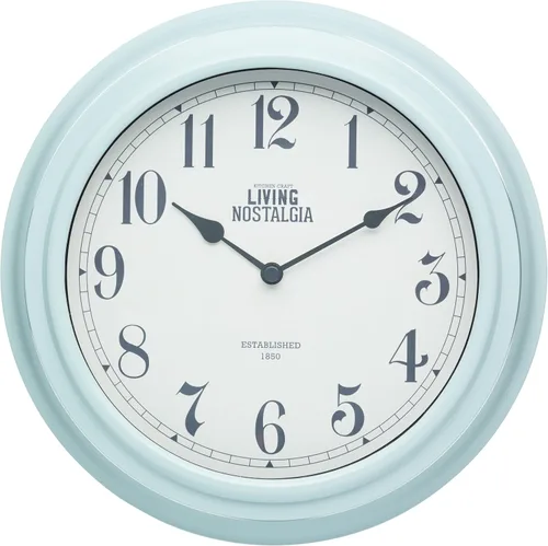 Living Nostalgia KitchenCraft - Reloj de pared analógico, color azul vintage, 10.0 in (10 pulgadas)