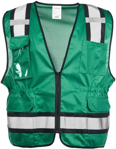 Miniatura 7 de J. J. Keller & Associates, Inc. Chaleco de seguridad de alta visibilidad, unisex, poliéster, SAFEGEAR Azul