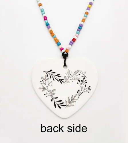 Miniatura 3 de Susie Arts Adorno de cerámica Corazón Recuerdo Porcelana Apreciación Positividad Afirmación Motivacional Memorial Cita Amigos Familia Mejores Amigos