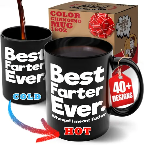 Miniatura 7 de Dad Nutrition Facts - Taza de café de 12 onzas – Gr8AM - Novedosa taza de regalo – Divertido cambio de color y regalos sensibles al calor