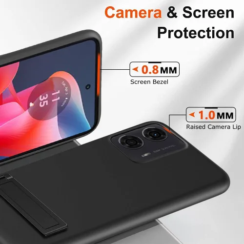 Miniatura 2 de Compatible con Motorola Moto G24 4G / G04 4G /G04S / E14 4G Funda de teléfono con protector de pantalla de vidrio [3 formas de soporte] Soporte