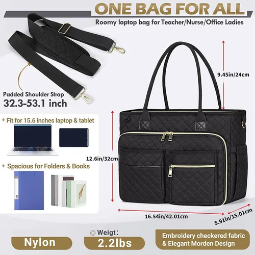Miniatura 3 de Teacher Toted Laptop Bag with Cup Holder,Nurse Bags Professional Briefcases Business Computer Purses Handbag