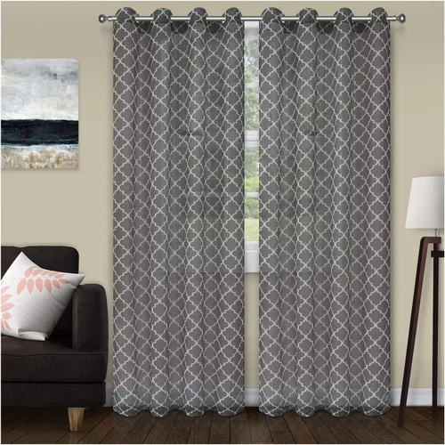 Miniatura 17 de Superior Cortinas de jacquard en cascada metálicas, detalles de ventana, sólidas, texturizadas, modernas, de transición, estilo tradicional