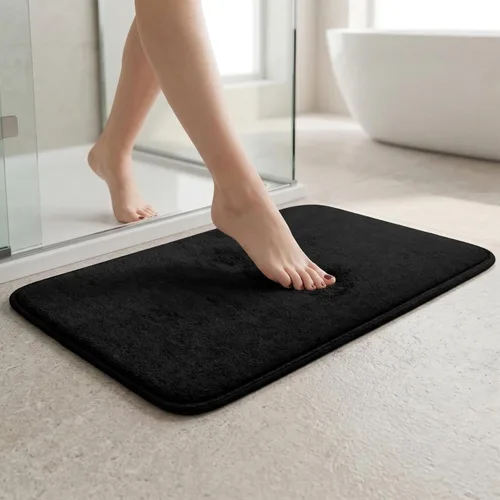 Miniatura 19 de Alfombra de baño de lujo – 1 pieza de alfombrilla de baño de espuma viscoelástica, antideslizante y ultrasuave, altamente absorbente, fácil