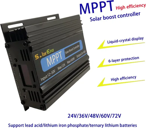 Miniatura 2 de Boost MPPT Controlador de carga solar 12A 24V/36V/48V/60V/72V Plomo-ácido LiFePO4 Gel Inundado Baterías etc en Carrito de Golf Bicicleta Eléctrica