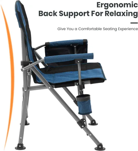 Miniatura 6 de XGEAR Silla de camping con brazo duro y respaldo alto, resistente con soporte para tazas, para campamento, pesca, senderismo, al aire libre, bolsa