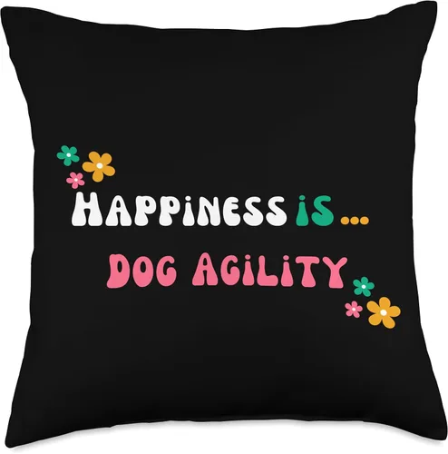 Miniatura 4 de Dog Agility Lover - groovy Happiness is dog agility Throw Pillow