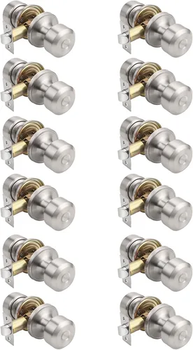 Miniatura 25 de KNOBWELL Paquete de 4 pomos de puerta cuadrados modernos para paso, pomos de puerta interiores, manija de puerta de pasillo y armario, color negro