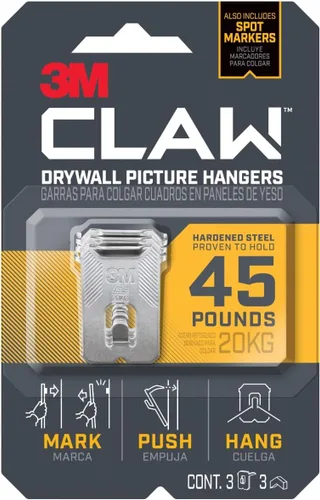 Miniatura 11 de 3M Claw Percha para cuadros de yeso, plateado