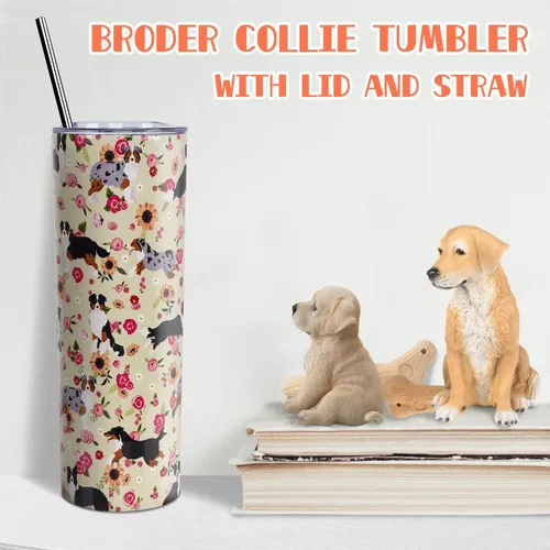 Miniatura 6 de Border Collie - Vaso de acero inoxidable, regalos para amantes de los perros para mujeres, tazas de café de viaje para perros para bebidas frías