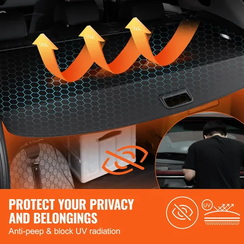 Miniatura 3 de VEVOR Cubierta retráctil para carga para Toyota, cubierta de seguridad para cajuela impermeable mejorada para Toyota RAV4 2019-2025 5 plazas