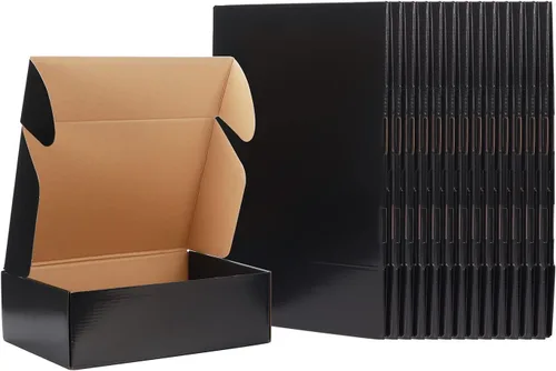 Miniatura 16 de EXYGLO Paquete de 40 cajas de envío de 6 x 4 x 3 pulgadas, cajas de cartón corrugado negras para embalaje de pequeñas empresas, mudanza, envío