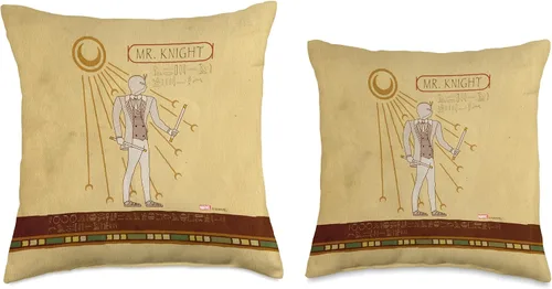 Miniatura 3 de Marvel Moon Mr. Knight - Almohada de jeroglíficos egipcios, 16 x 16 pulgadas, multicolor