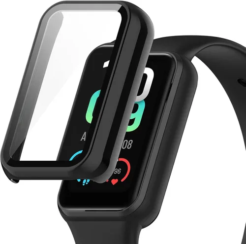 Miniatura 5 de E ECSEM Funda compatible con Amazfit Band 7 con protector de pantalla de vidrio templado integrado, cobertura completa, carcasa protectora ultrafina