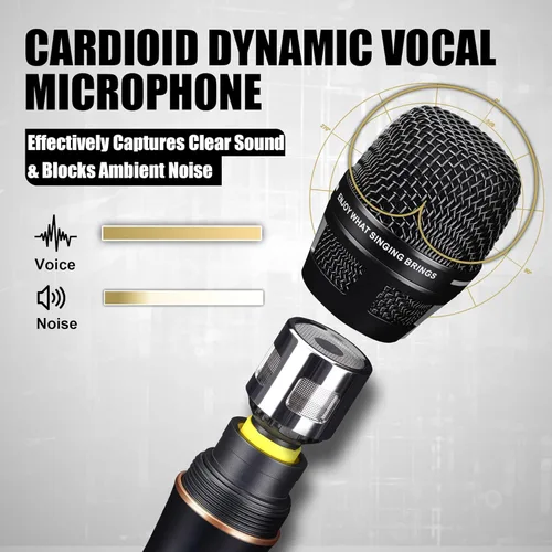 Miniatura 2 de Micrófono Dinámico - Micrófono Vocal Profesional para Cantar - Micrófono de Mano con Cable con Cable de Audio XLR de 16 ft a 1/4" - Micrófono