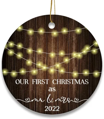 Miniatura 6 de Adorno de Navidad personalizado con nombre de la familia, accesorios de decoración para árbol de Navidad 2023, adornos de cerámica para puerta