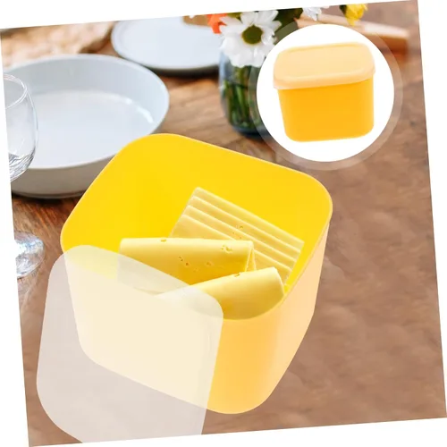 Miniatura 6 de CALLARON Mini recipiente de queso en rodajas para nevera, bloques de mantequilla, caja de almacenamiento de rebanadas de queso, plato de mantequilla