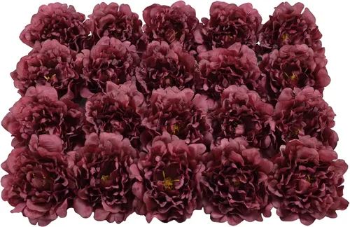 Miniatura 17 de 20 Piezas Flores Artificiales Peonías, Peonías Falsas de Seda de 5" con Tallos de 6" Sin Hoja, Flores de Peonías Sintéticas para Decoración