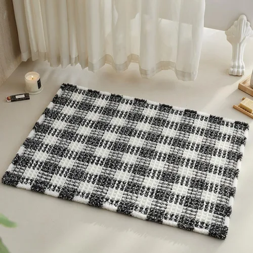 Miniatura 15 de TYUU Tapete de baño estilo gofre, tapete de baño bohemio, antideslizante, lavable, súper absorbente, de secado rápido, bonito tapete de baño