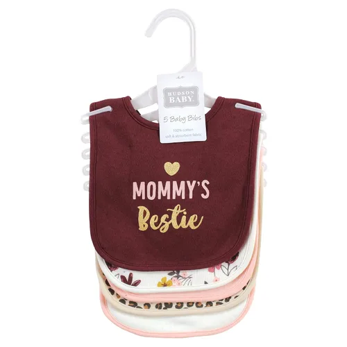 Miniatura 2 de Hudson Baby - Baberos unisex de algodón para bebés, Tamaño único Mommys Bestie