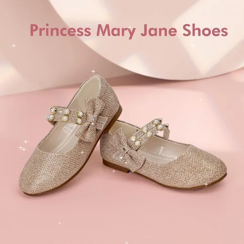 Miniatura 3 de PANDANINJIA Jessica Pearl Bow Ballet Flats Zapatos Doble Tobillo Correa Vestido Bailarina Plana Mary Jane