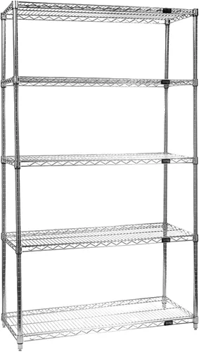 Miniatura 87 de Quantum Storage Systems kit para principiantes para unidad de librero de 4 niveles, de 54 pulgadas de alto, en alambre, con acabado en cromado