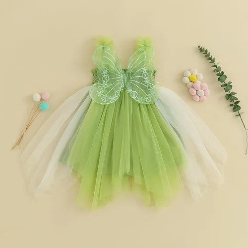 Miniatura 5 de Disfraz de Halloween para bebé, disfraz de hada, sin mangas, tutú de princesa, alas pequeñas, traje de mariposa, fiesta de cumpleaños