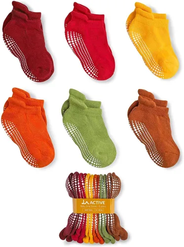 Miniatura 11 de LA ACTIVE Calcetines con agarre antideslizante para tobillos para niños y niñas con suela antideslizante para bebés, niños pequeños y niños