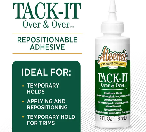 Miniatura 2 de Aleene's Tack-It Over & Over - Pegamento líquido reposicionable y extraíble, 4 fl oz, Transparente
