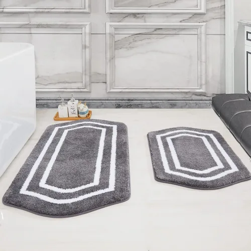 Miniatura 20 de COSY HOMEER Alfombras de Baño Extra Gruesas para Baño - Juegos de Alfombras Antideslizantes de Lino de Baño Suave Felpa 100% Poliéster Fuerte Sala