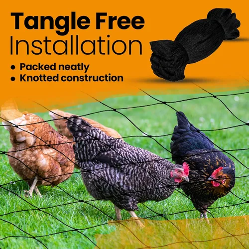 Miniatura 4 de Harvesto Red para pájaros resistente para gallineros y corrales Malla de red para árboles y jardín 1-1/2" Mantiene alejados a halcones, pájaros