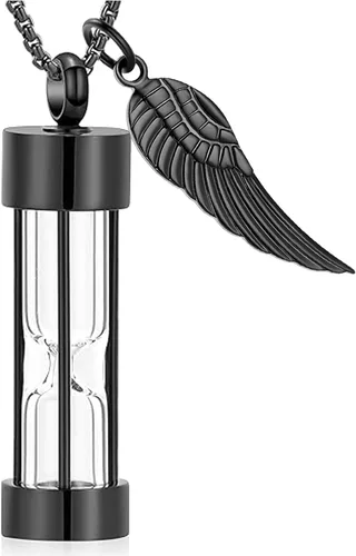 Miniatura 8 de Oinsi Eternity Memory - Collar de urna de reloj de arena para cremación, colgantes de joyería para mujeres y hombres, caja de regalo + kits