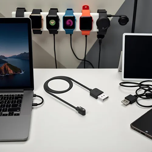 Miniatura 8 de Compatible con cargador de reloj inteligente Da Fit, cable de cargador USB de repuesto de 3.3 pies, cable de carga para reloj inteligente
