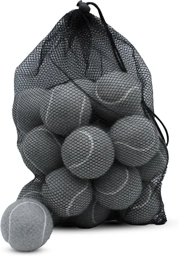 Miniatura 16 de Pelotas de tenis, paquete de 18 pelotas de entrenamiento con bolsa de malla para un fácil transporte, pelotas de práctica para perros y mascotas, 9