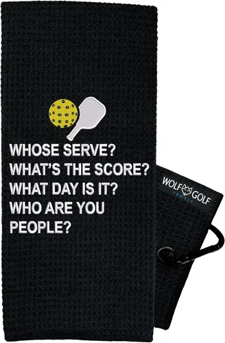 Miniatura 5 de Wolf Golf Towels Toalla de pickleball - Tengo un problema de dinking - Regalo - Divertido bordado - Regalo de jubilación de equipo, problema