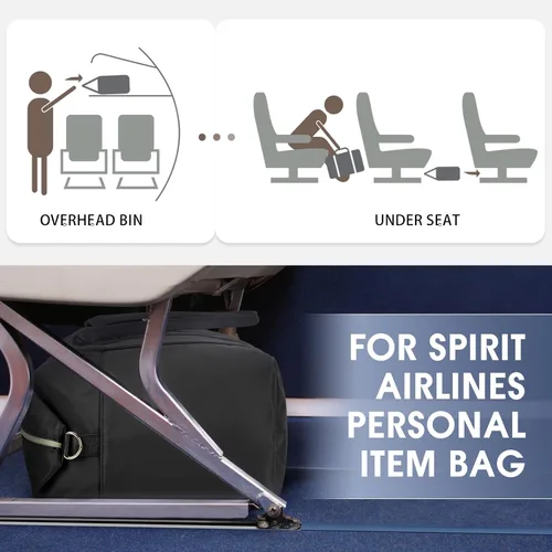Miniatura 2 de WANDF For Spirit Airlines - Bolsa de viaje de 18 x 14 x 8 pulgadas, con aprobación por la TSA y bolsa de zapatos, bolsa de fin de semana, equipaje